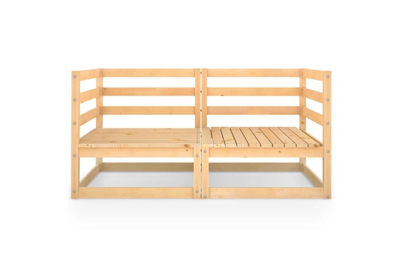 2-personers havesofa massivt fyrretræ - Brun - Havemøbler - Loungemøbler - Loungesofaer