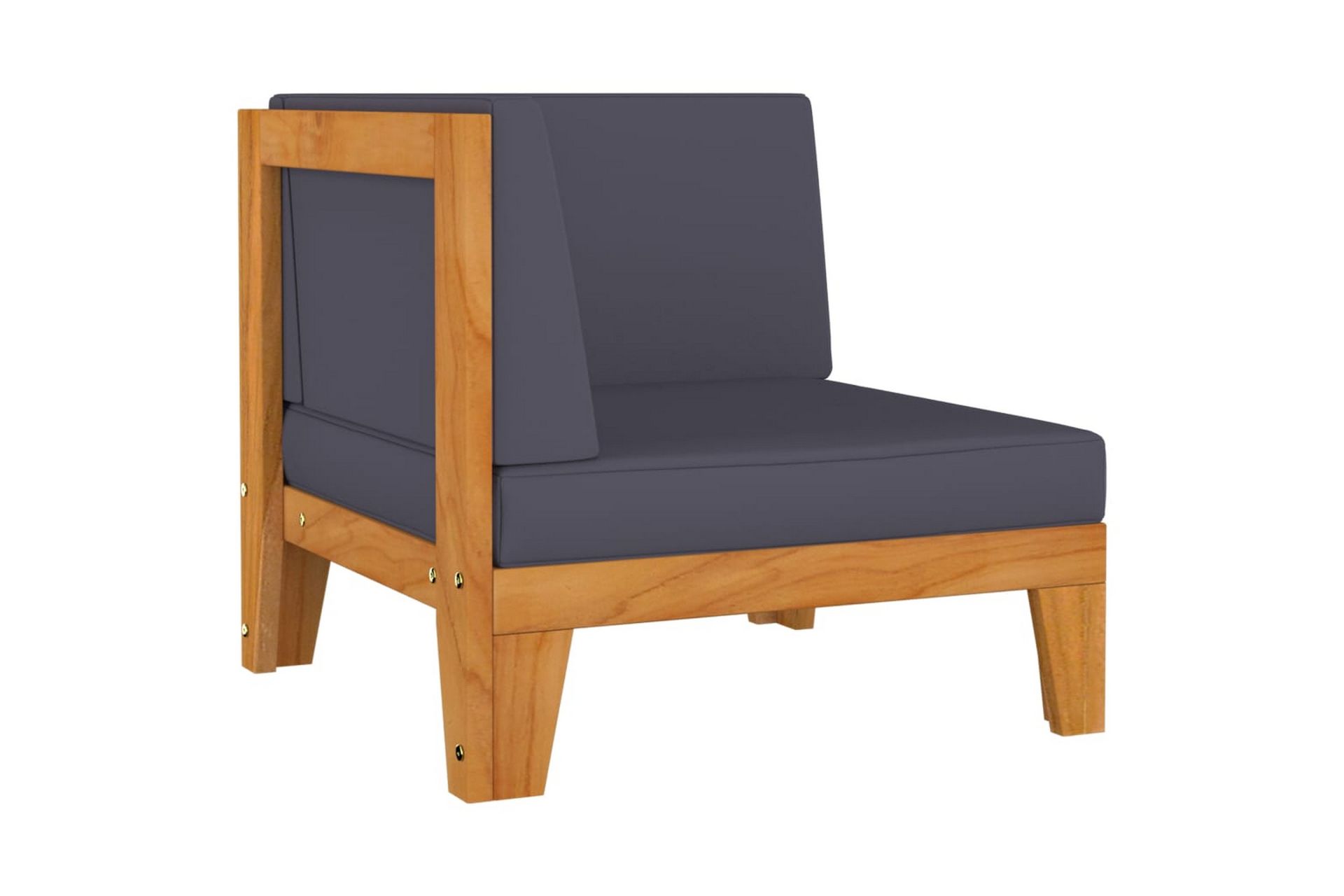 2-personers sofa med mørkegrå hynder massivt akacietræ - Brun - Havemøbler - Loungemøbler - Loungesofaer