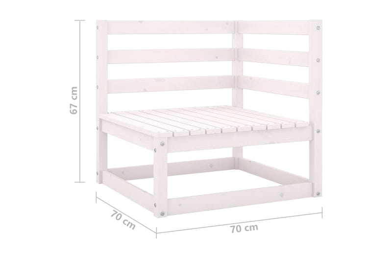 2-personers havesofa massivt fyrretræ hvid - Hvid - Loungesofaer - Havesofaer & bænke