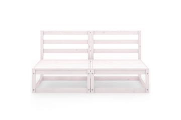 2-personers havesofa massivt fyrretræ hvid - Hvid - Havemøbler - Loungemøbler - Loungesofaer