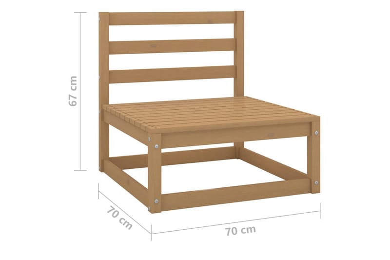 2-personers havesofa massivt fyrretræ gyldenbrun - Brun - Loungesofaer - Havesofaer & bænke