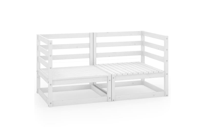 2-personers havesofa massivt fyrretræ hvid - Hvid - Havemøbler - Loungemøbler - Loungesofaer