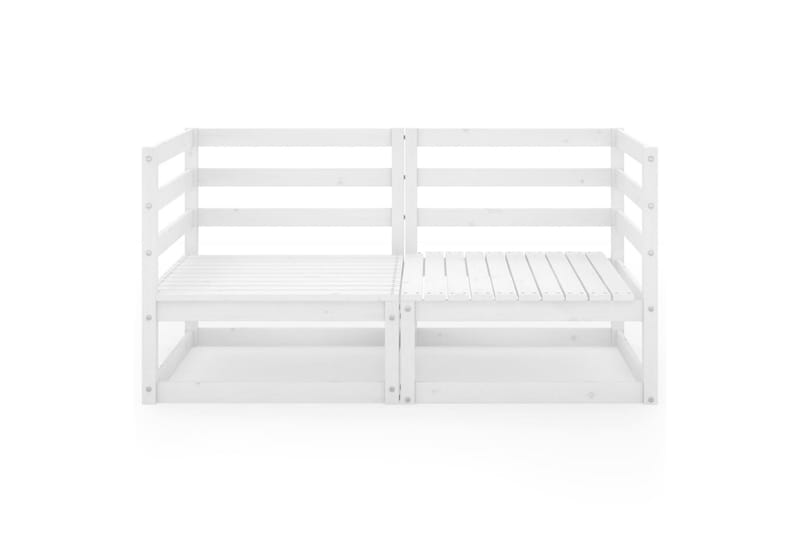 2-personers havesofa massivt fyrretræ hvid - Hvid - Havemøbler - Loungemøbler - Loungesofaer