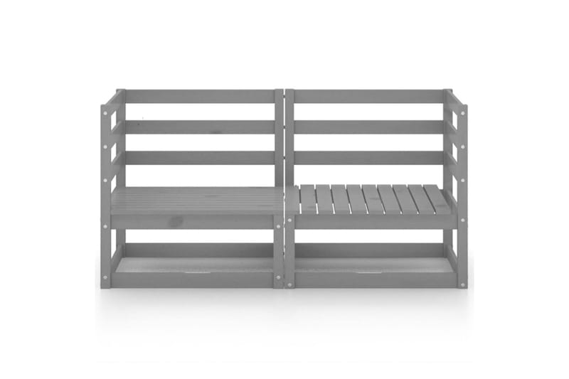 2-personers havesofa massivt fyrretræ grå - Grå - Havemøbler - Loungemøbler - Loungesofaer