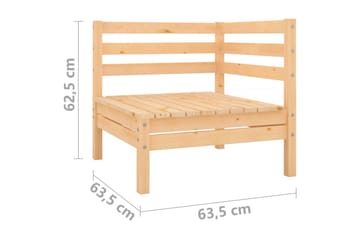 2-personers havesofa massivt fyrretræ - Brun - Havemøbler - Loungemøbler - Loungesofaer