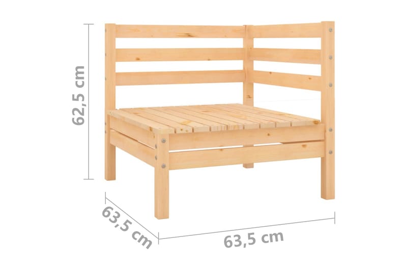 2-personers havesofa massivt fyrretræ - Brun - Havemøbler - Loungemøbler - Loungesofaer
