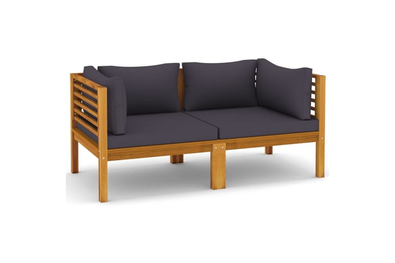 2-personers havesofa med hynde massivt akacietræ - Brun - Havemøbler - Loungemøbler - Loungesofaer