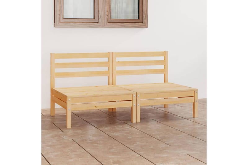 2-personers havesofa massivt fyrretræ - Brun - Havemøbler - Loungemøbler - Loungesofaer