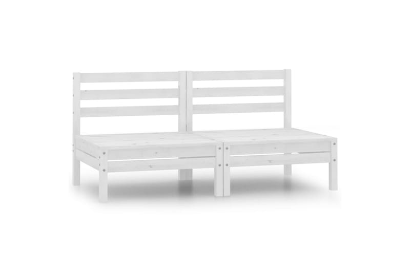 2-personers havesofa massivt fyrretræ hvid - Hvid - Havemøbler - Loungemøbler - Loungesofaer