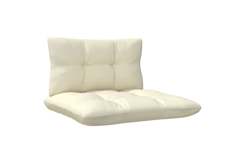 2-personers havesofa med cremefarvede hynder massivt fyrretr - Brun - Havemøbler - Loungemøbler - Loungesofaer