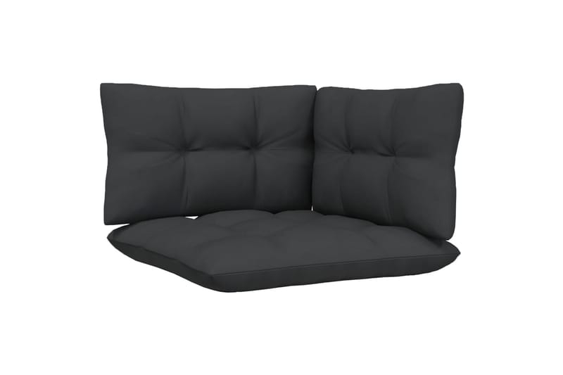2-personers havesofa med antracitgrå hynder massivt fyrretræ - Sort - Havemøbler - Loungemøbler - Loungesofaer