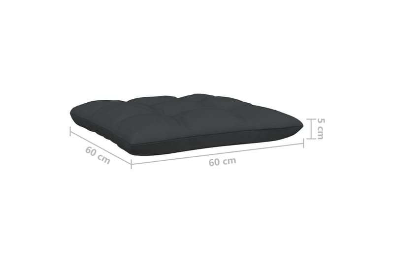 2-personers havesofa med hynder massivt fyrretræ sort - Sort - Havemøbler - Loungemøbler - Loungesofaer