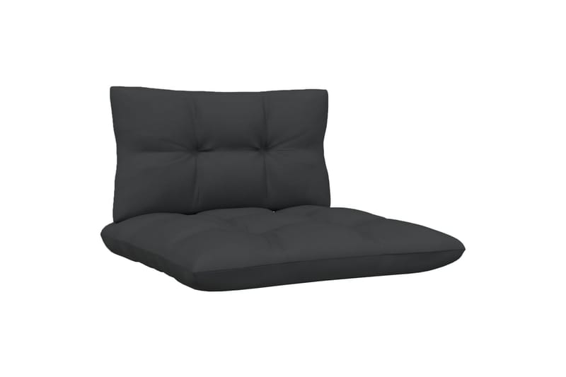 2-personers havesofa med antracitgrå hynder massivt fyrretræ - Sort - Havemøbler - Loungemøbler - Loungesofaer