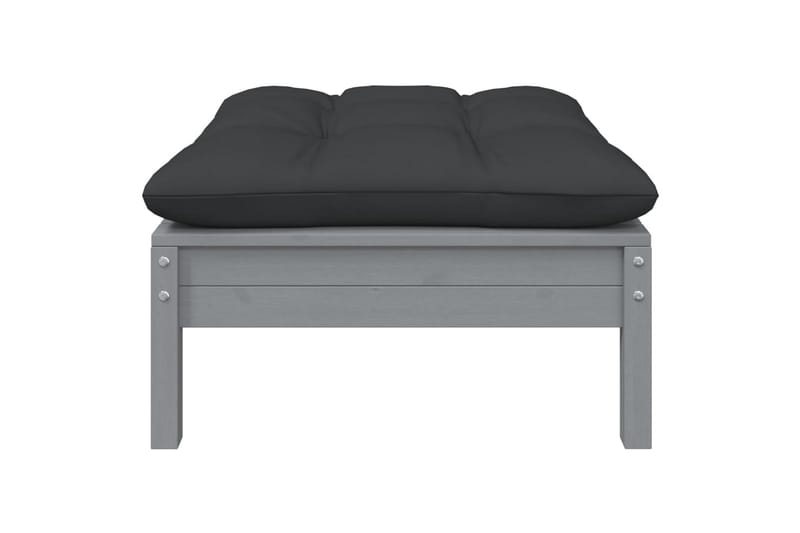 2-personers havesofa med hynder massivt fyrretræ grå - Grå - Havemøbler - Loungemøbler - Loungesofaer