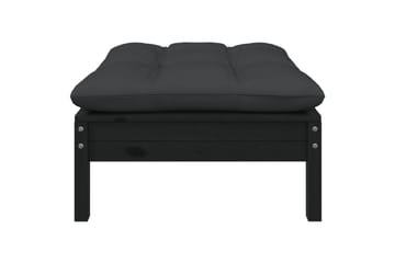 2-personers havesofa med hynder massivt fyrretræ sort - Sort - Havemøbler - Loungemøbler - Loungesofaer