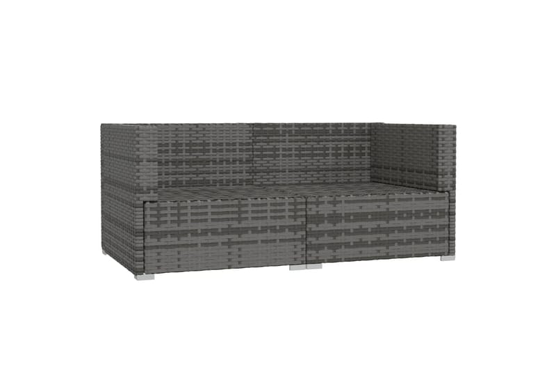 2-personers sofa med hynder polyrattan grå - Grå - Havemøbler - Loungemøbler - Loungesofaer