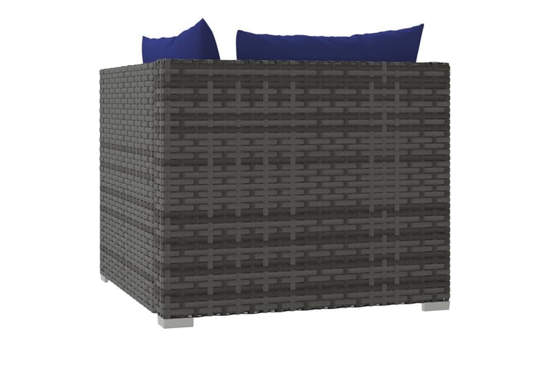 2-personers sofa med hynder polyrattan grå - Grå - Havemøbler - Loungemøbler - Loungesofaer