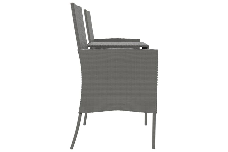 2-personers havestol med tebord polyrattan antracitgrå - Antracit - Havemøbler - Loungemøbler - Loungesofaer