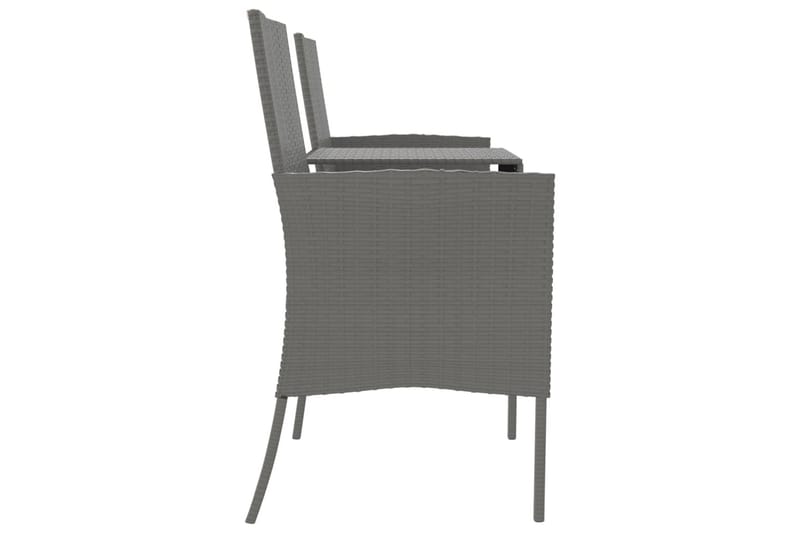 2-personers havestol med tebord polyrattan antracitgrå - Antracit - Loungesofaer - Havesofaer & bænke
