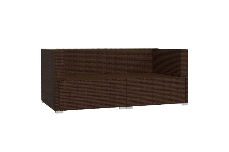 2-personers sofa med hynder polyrattan brun - Brun - Havemøbler - Loungemøbler - Loungesofaer