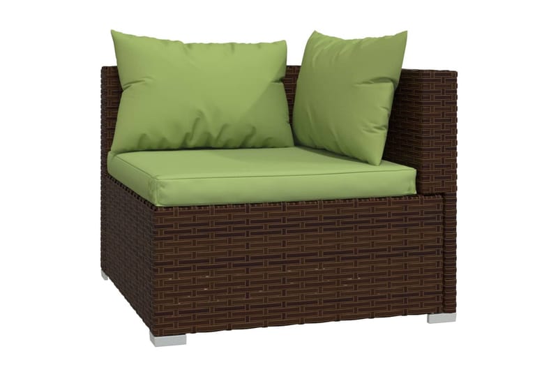 2-personers sofa med hynder polyrattan brun - Brun - Havemøbler - Loungemøbler - Loungesofaer