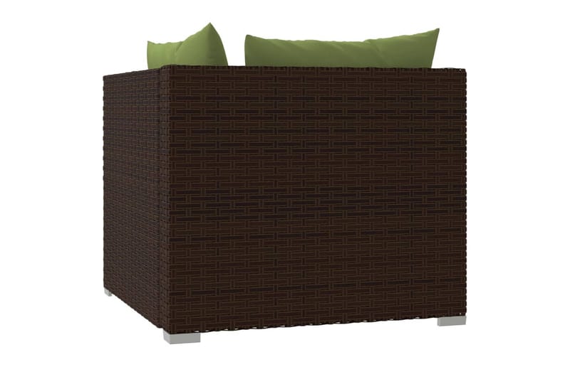 2-personers sofa med hynder polyrattan brun - Brun - Havemøbler - Loungemøbler - Loungesofaer