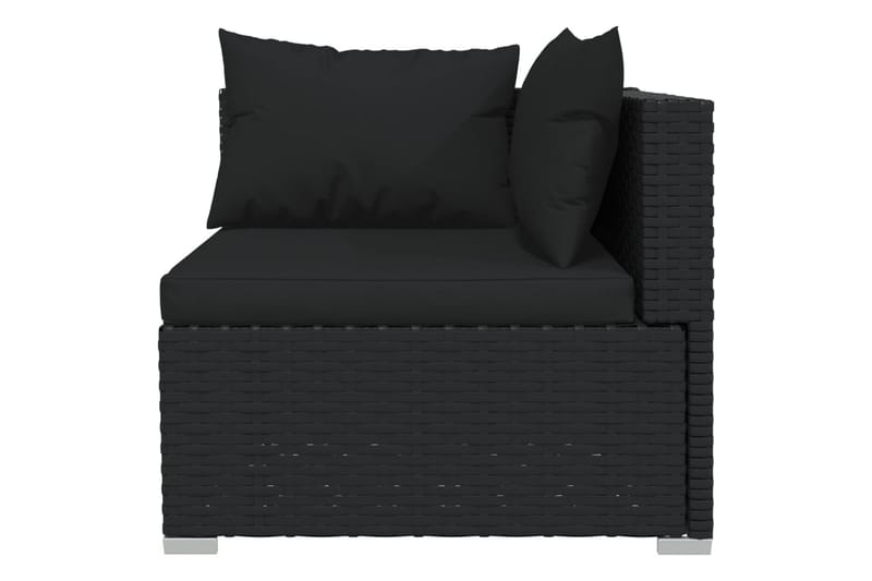 2-personers sofa med hynder polyrattan sort - Sort - Havemøbler - Loungemøbler - Loungesofaer