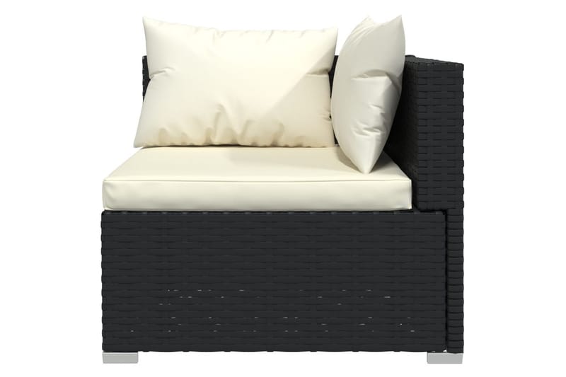 2-personers sofa med hynder polyrattan sort - Sort - Loungesofaer - Havesofaer & bænke