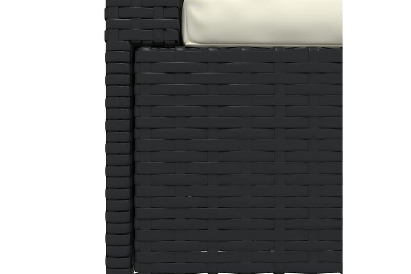 2-personers sofa med hynder polyrattan sort - Sort - Havemøbler - Loungemøbler - Loungesofaer