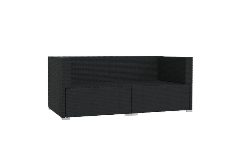 2-personers sofa med hynder polyrattan sort - Sort - Havemøbler - Loungemøbler - Loungesofaer