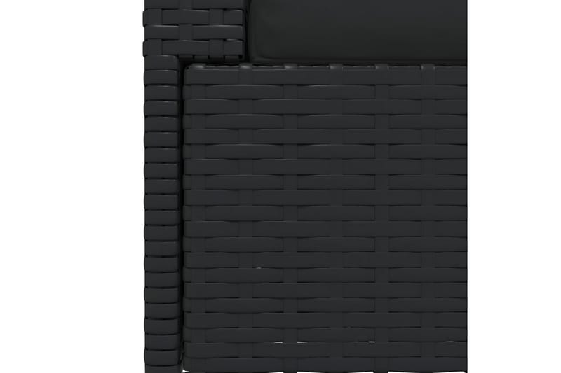 2-personers sofa med hynder polyrattan sort - Sort - Havemøbler - Loungemøbler - Loungesofaer