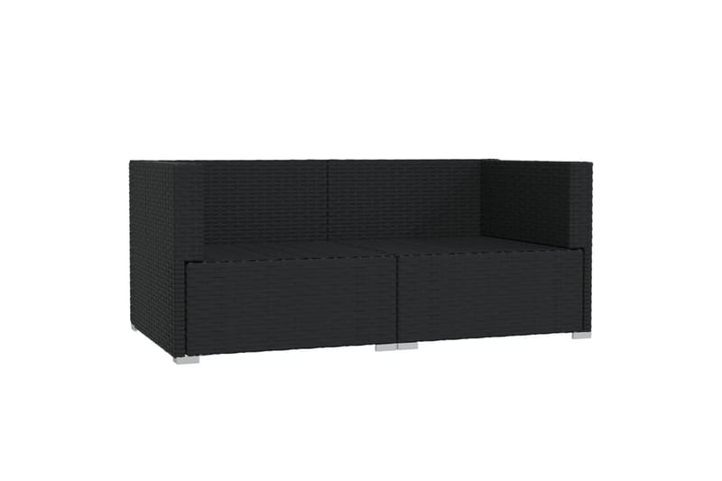 2-personers sofa med hynder polyrattan sort - Sort - Havemøbler - Loungemøbler - Loungesofaer