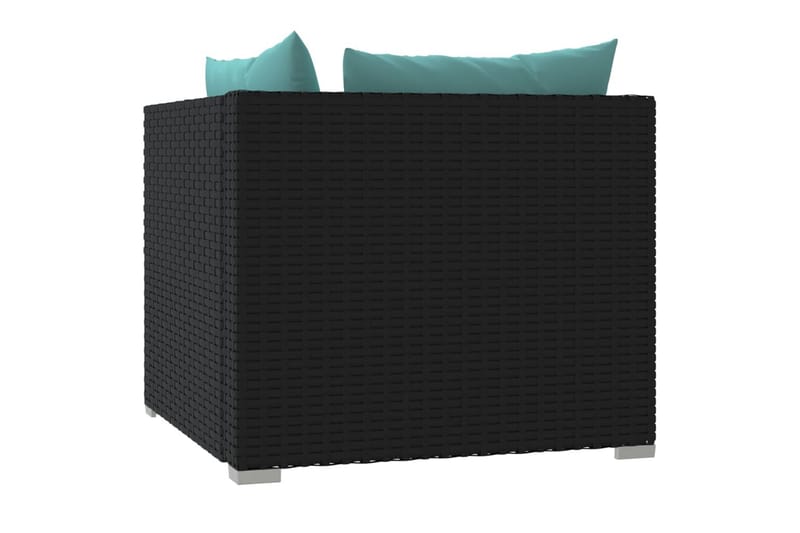 2-personers sofa med hynder polyrattan sort - Sort - Havemøbler - Loungemøbler - Loungesofaer
