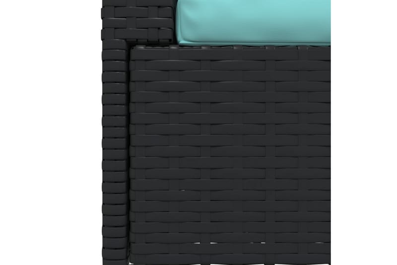 2-personers sofa med hynder polyrattan sort - Sort - Havemøbler - Loungemøbler - Loungesofaer