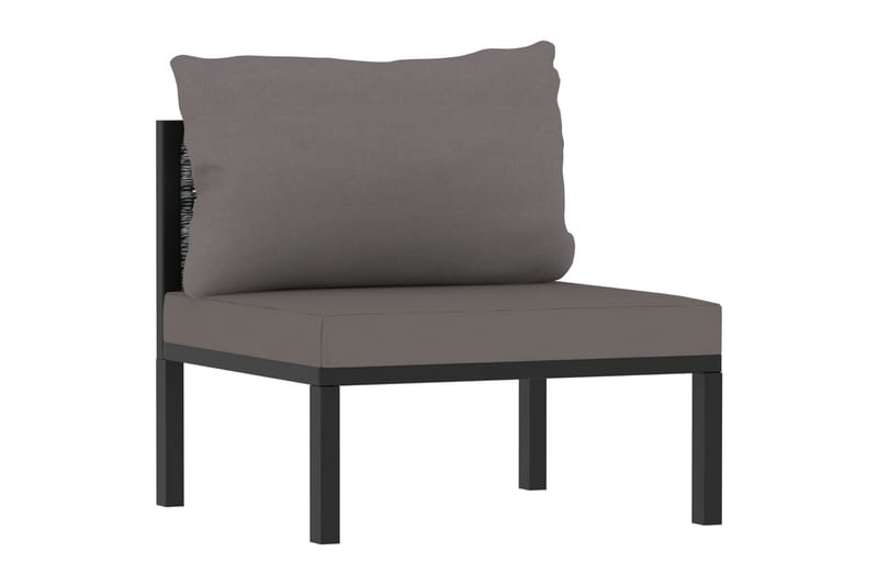 3-Personers Sofa Med Hynder Polyrattan Antracitgrå - Havemøbler - Loungemøbler - Loungesofaer