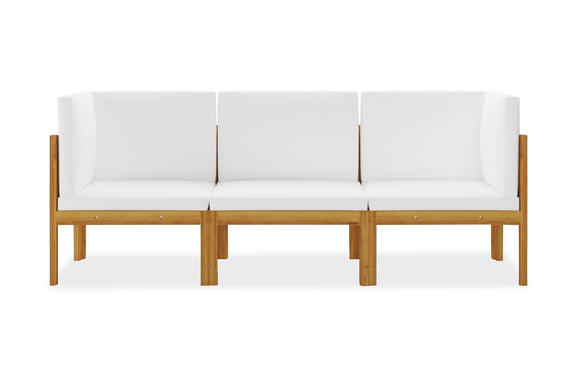 3-Personers Havesofa Med Hynder massivt Akacietræ - Brun - Havemøbler - Loungemøbler - Loungesofaer