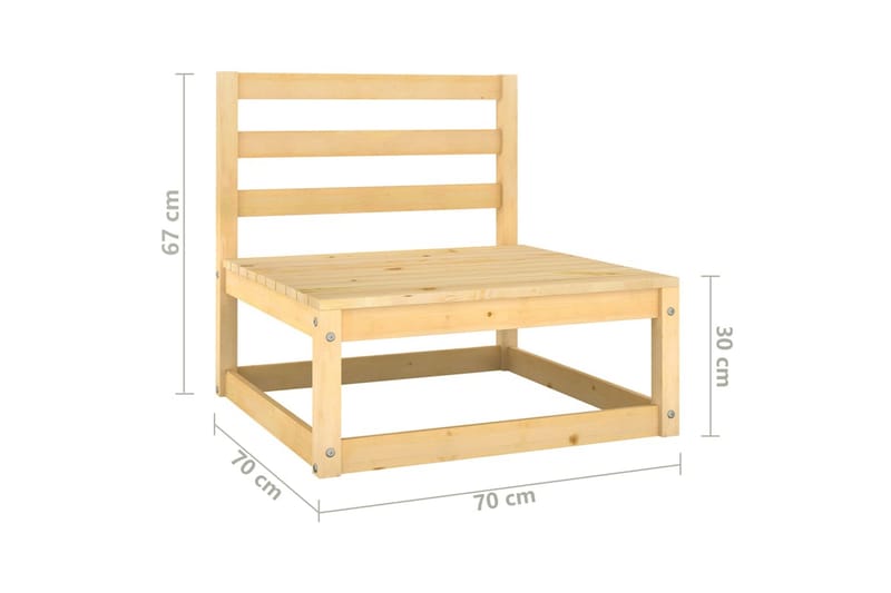 3-personers sofa med hynder massivt fyrretræ - Brun - Havemøbler - Loungemøbler - Loungesofaer
