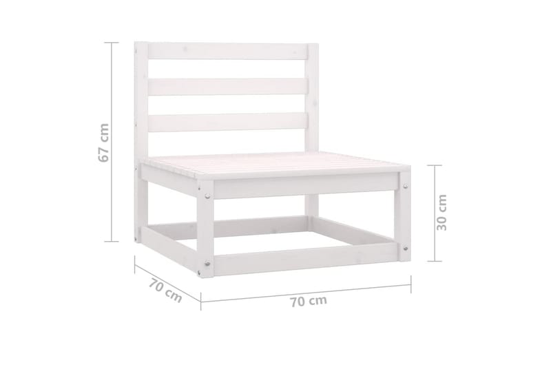 3-personers sofa med hynder massivt fyrretræ - Hvid - Havemøbler - Loungemøbler - Loungesofaer