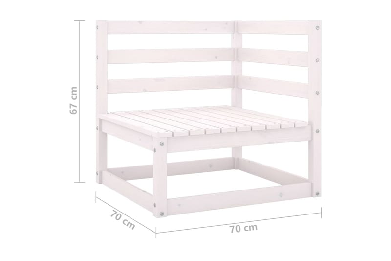 3-personers sofa med hynder massivt fyrretræ - Hvid - Havemøbler - Loungemøbler - Loungesofaer