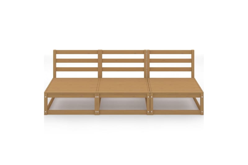 3-personers havesofa massivt fyrretræ gyldenbrun - Brun - Havemøbler - Loungemøbler - Loungesofaer
