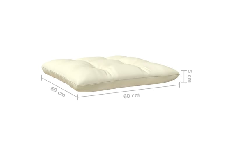 3-personers havesofa med cremefarvede hynder massivt fyrretr - Creme - Havemøbler - Loungemøbler - Loungesofaer