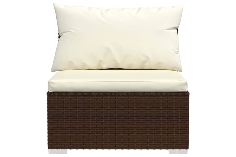 3-personers sofa med hynder polyrattan brun - Brun - Havemøbler - Loungemøbler - Loungesofaer