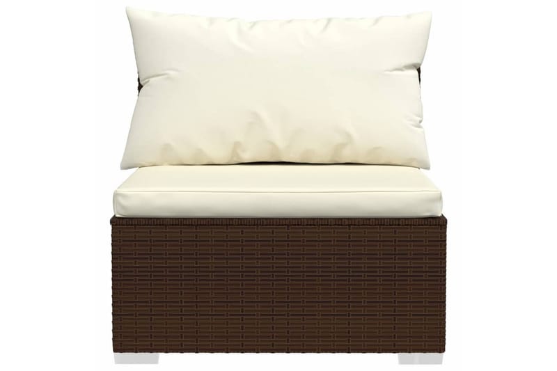 3-personers sofa med hynder polyrattan brun - Brun - Havemøbler - Loungemøbler - Loungesofaer