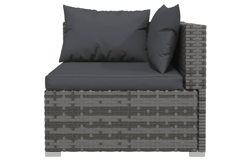 3-personers sofa med hynder polyrattan grå - Grå - Loungesofaer - Havesofaer & bænke
