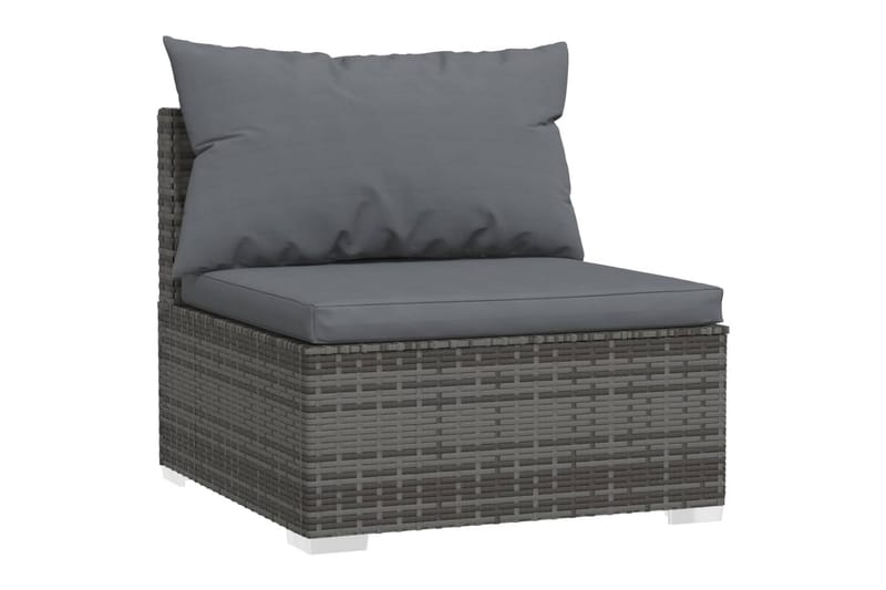 3-personers sofa med hynder polyrattan grå - Grå - Havemøbler - Loungemøbler - Loungesofaer