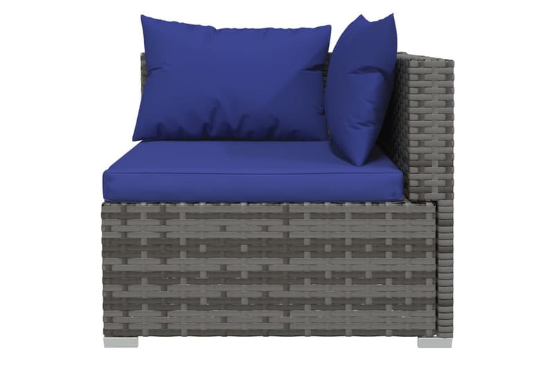 3-personers sofa med hynder polyrattan grå - Grå - Havemøbler - Loungemøbler - Loungesofaer