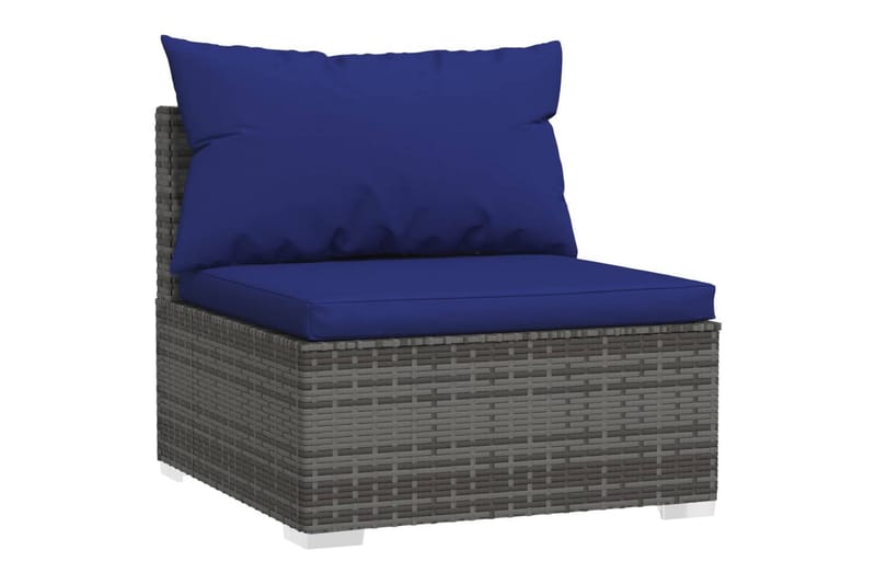 3-personers sofa med hynder polyrattan grå - Grå - Havemøbler - Loungemøbler - Loungesofaer