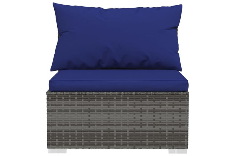 3-personers sofa med hynder polyrattan grå - Grå - Havemøbler - Loungemøbler - Loungesofaer