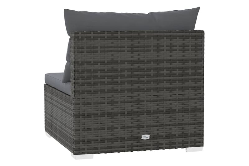 3-personers sofa med hynder polyrattan grå - Grå - Havemøbler - Loungemøbler - Loungesofaer