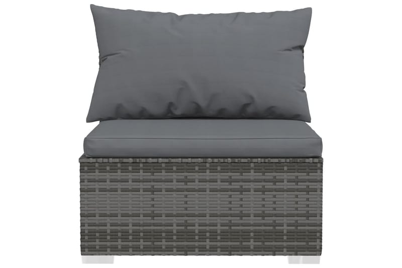 3-personers sofa med hynder polyrattan grå - Grå - Loungesofaer - Havesofaer & bænke